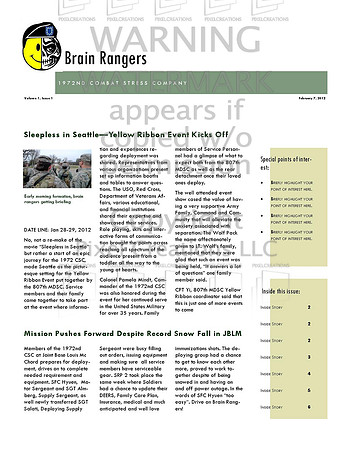 Brain Ranger Newsletter Vol 1